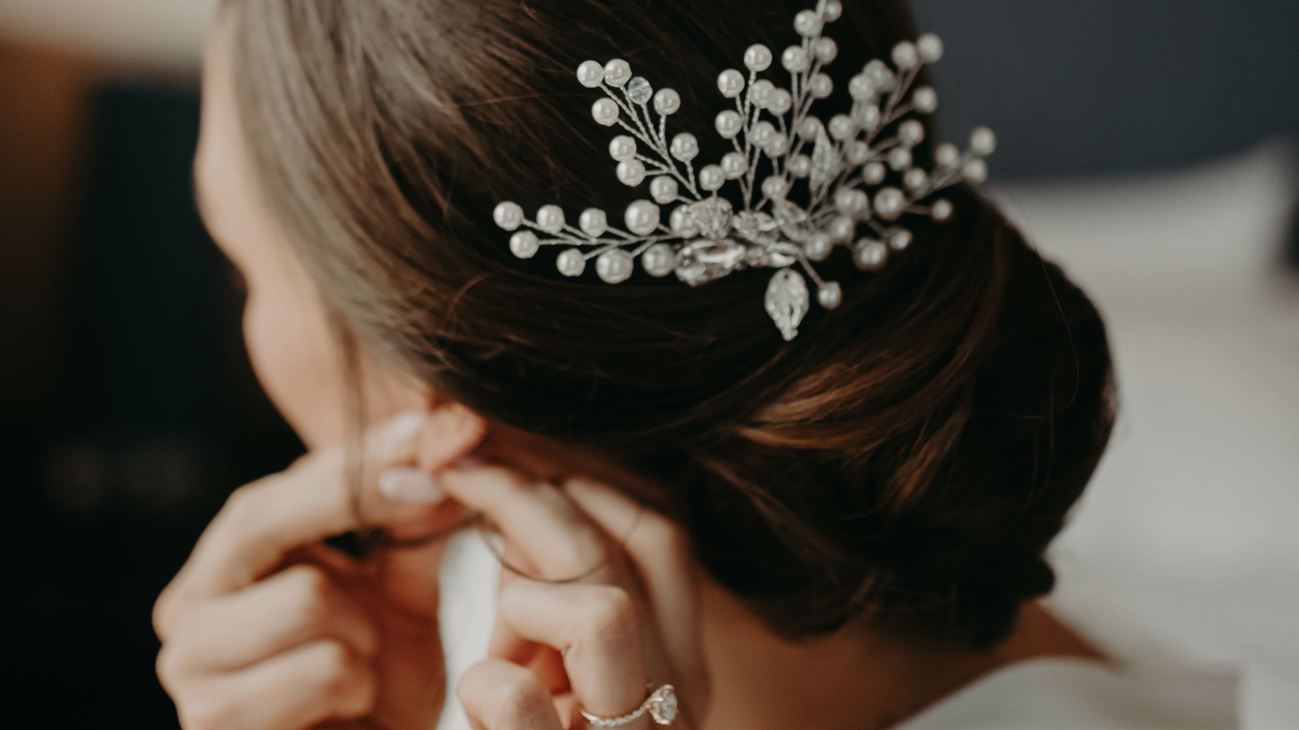 Elegant bridal hairstyling at HIKARA Beauty Studio in Gaithersburg, MD